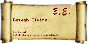 Betegh Elvira névjegykártya